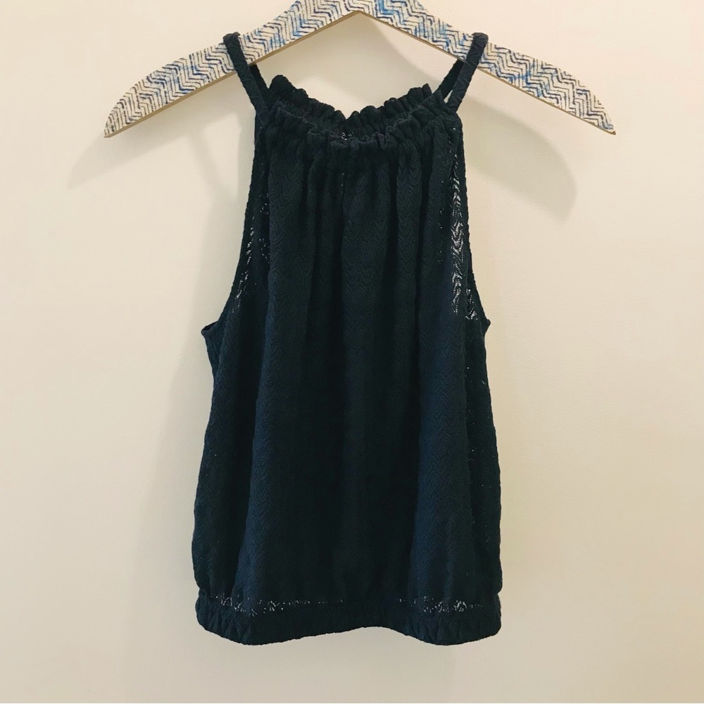 NWT Ramy Brook Noah Textured Tank Top Small navy blue - Picture 2 of 12